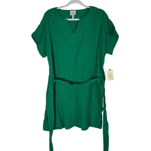 Neu mit Etikett Damen grün Petite St. John's Bay Tunika Minikleid Top mit Gürtel PXL  - Bild 1 von 10