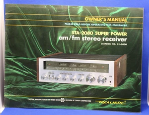 Realistic STA-2080 Original Owners Manual 31-3000 Near Mint Very Rare - Picture 1 of 7