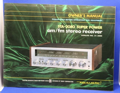 Realistic STA-2080 Original Owners Manual 31-3000 Near Mint Very Rare - Image 1 of 4