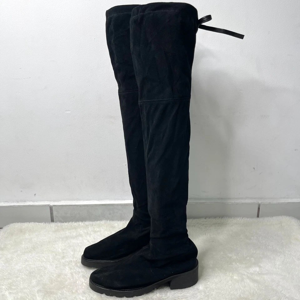 Stuart Weitzman Para Mujer Negro Gamuza Hasta la Rodilla Botas Zapatos Talla 6.5M Foto 1 de 4