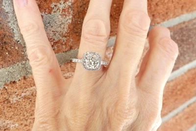 ANILLO DE COMPROMISO DIAMANTE ORO BLANCO 14K Foto 1 de 4