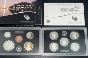 2017-S Silver Proof Set  US Mint 10 Coins 90% Silver w/ Box & COA - Picture 1 of 2