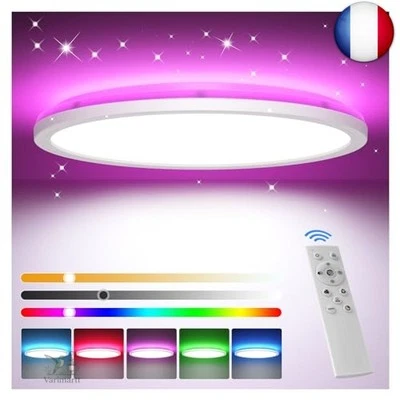 Tyreses Plafonnier LED Dimmable RGB, 24W RGB Luminaire Plafonnier Led avec - Photo 1/4