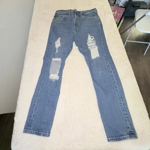 VTG Levi's 501 Jeans 29x28 Distressed Button Fly Denim Preppy Grunge Rocker - Picture 1 of 16