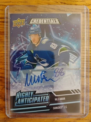 2022-23 Upper Deck Credentials - Highly Anticipated Nils Aman #HA-32  (AU, RC) - Image 1 of 2