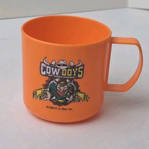 Wild West Cowboys of MOO MESA Speisebecher 90er RAR! ORIGINAL! 1992 R E Bee Orange - Bild 1 von 5