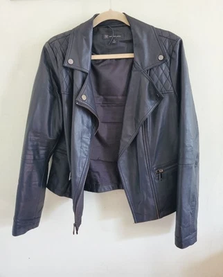 Chaqueta de moto Inc International Concepts de cuero sintético para mujer M Foto 1 de 4