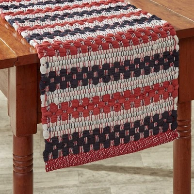 Liberty Americana Chindi Heavy Woven Cotton Country Table Runner - Image 1 of 2
