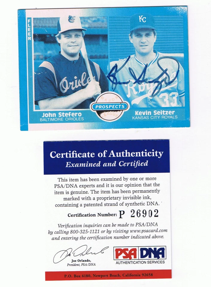 1987 Fleer # 652 Kevin Seitzer Autograph / Signed Card PSA Kansas City Royals - Image 1 of 1