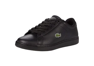 Lacoste Big Kids Carnaby Evo 0121 Shoes 7-41SUJ000302H - Black/Green - Picture 1 of 6