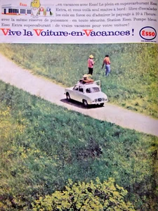 PRESSEWERBUNG 1960ESSO EXTRA SUPERKRAFTSTOFF LEBE DAS AUTO IM URLAUB - Bild 1 von 1