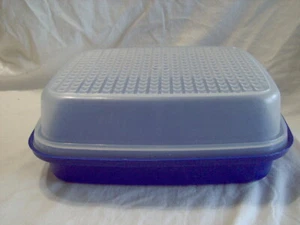 TUPPERWARE LARGE SEASON SERVE MARINADE CONTAINER Meat Vegetables 1294 Blue - Picture 1 of 12