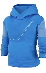 New Nike Therma Girl Fleece Pullover Training Hoodie Blue Sz Large - Picture 1 of 3