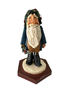 David Frykman Santa Figurine Christmas 1997 Blue Folk Art EUC 9.5” - Picture 1 of 11