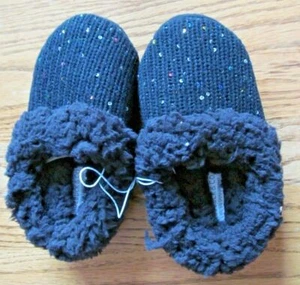 Schwarzer Strick mit Pailletten SCHRAMMEN ~ Hausschuhe ~ Mädchengrößen ~ NEU mit Etikett - Bild 1 von 1