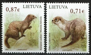 Stamp of LITHUANIA 2015 - Red book of Lithuania - The European mink - Picture 1 of 1