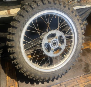 REAR WHEEL RIM TIRE HUB 1974 HONDA MT125 ELSINORE MT 125 74 - Picture 1 of 11
