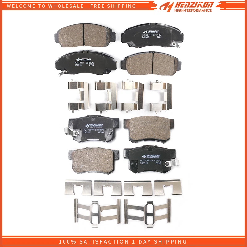 Front + Rear Ceramic Brake Pads Kit w/ Hardware For 1999 - 2008 Acura TL - Image 1 of 4