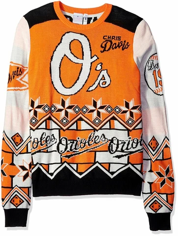 KLEW MLB Men's Baltimore Orioles Chris Davis #19 Ugly Sweater Cover