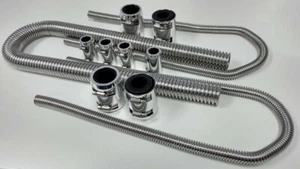 Kit de manguera de radiador y calentador flexible de acero inoxidable cromado de 48" - Imagen 1 de 4