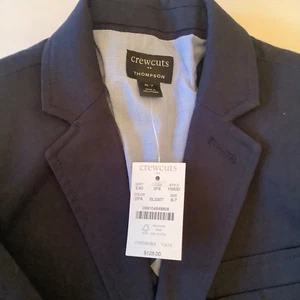 NEW $128 Crewcuts Navy Thompson Blazer Cotton Blend - 6/7 - Picture 1 of 4