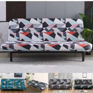 Futon Cover Armless Sofa Bed Cover Stretch Elastic Full Folding Couch Slipcover - Picture 1 of 16
