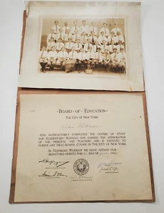 Vintage 1926 Elementary School Diploma w/ Class Photo P.S. 32 Manhattan New York - Picture 1 of 7