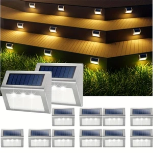 Solar Power Stairs Lights Outdoor Garden Pathway Wall Fence Deck Solar Step Lamp - Picture 1 of 12