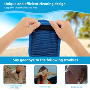4Pcs Sand Removal Bag Coral Fleece Pouch Sand Remover 8.46×5.9 Inch Powder gupPr - Picture 1 of 11