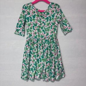 Abito Dotdotsmile Taglia 3/4 Verde Cactus e Fiori Rossi Nuovo Con Etichette - Foto 1 di 7