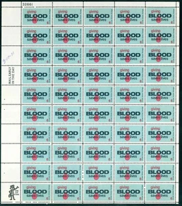 Scott #1425 6¢ Giving Blood Saves Lives Mint Sheet MNH CV $11.10 - Picture 1 of 2