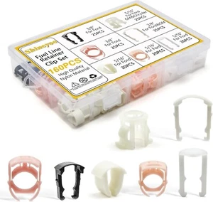160 PCS Fuel Line Retainer Clips 3/8 & 5/16 Fuel Line Retaining Clip Assortment - Picture 1 of 7