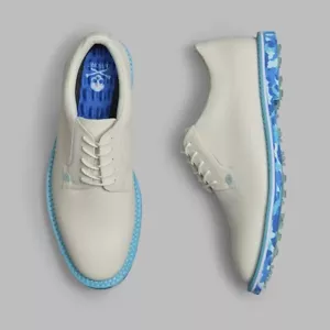 G/Fore MEN'S 10 GALLIVANTER CAMO SOLE LEATHER GOLF SHOES SNOW / MOSAIC GMF000124 - Picture 1 of 3