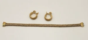 MONET geflochtene Kette Magnetverschluss Armband passende Clip Ohrringe wunderschön - Bild 1 von 9