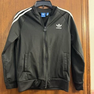 Adidas Jacket Youth L Full Zip Athletic Striped Sleeve Unisex - Picture 1 of 6