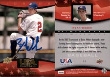 Ryan Weber Signed 2008 Upper Deck USA Baseball Box Set #51 Card USA Auto AU
