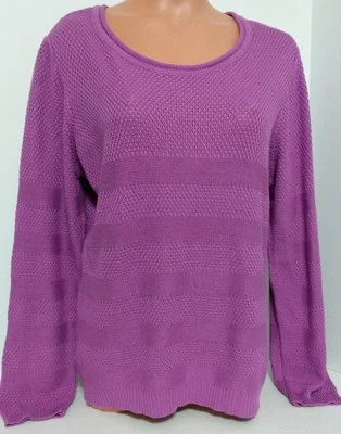 Suéter para mujer talla L Caribbean Joe manga larga púrpura cuello redondo nuevo sin etiquetas 801 Foto 1 de 4