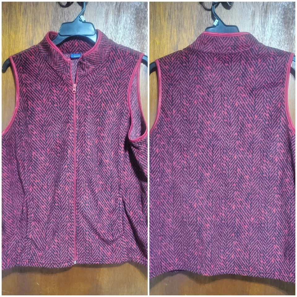 BASIC EDITIONS RED & BLACK XL VEST JACKET - Image 1 of 1