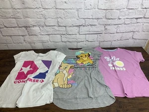 Lot Of 3 girls t-shirts Converse, Disney, Garanimals Size 10-12 - Picture 1 of 5