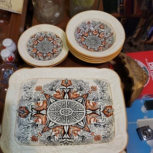 antique transferware Adams Titian Ware platter and bowls  - Picture 1 of 24