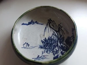  Antike Vintage japanische handglasierte Keramik Schale handgefertigt - handbemalt  - Bild 1 von 6