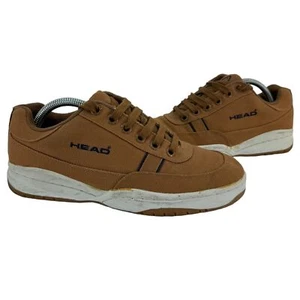 Vintage HEAD Tennis Tan Navy Blue Lace Up Trainers Shoes Women's | UK 7.5 Used - Picture 1 of 6