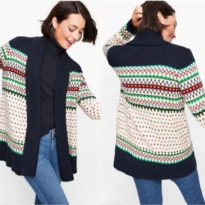 SUÉTER ABIERTO CUELLO CHAL ISLA JUSTA TALBOTS Foto 1 de 4