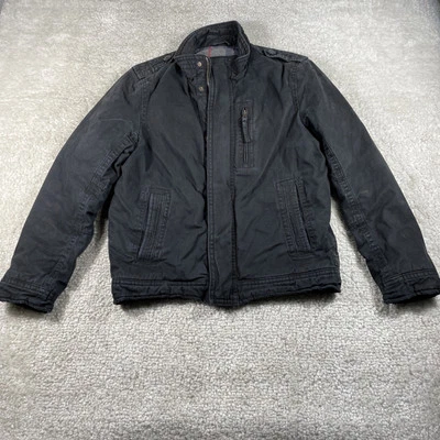 Chaqueta American Eagle Para Hombre Mediana Forrada con Manta Negra Tareas Campo Granero Charreteras Foto 1 de 4