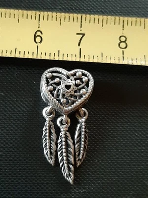  Charms Pandora Argento S 925 Ale  Drean Of The Heart Cuoricino Acchiappasogni - Immagine 1 di 4