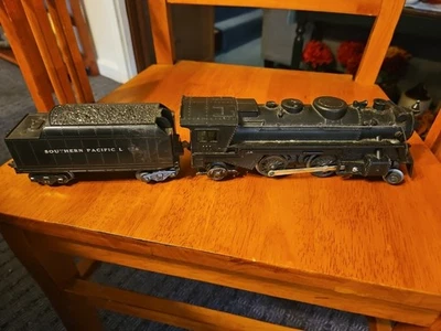 Marx 666 O Gauge Model Railroad 2-4-2 Steam Engine w/Southern Pacific Tender - Image 1 of 4