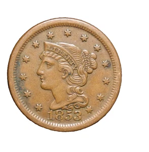 1853 Braided Hair Large Cent 1C Looks Better In Hand ecoinsales - Picture 1 of 2
