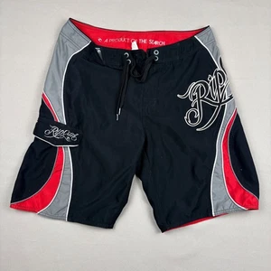 Rip Curl Mens Board Shorts Size 34 Black Red Gray Swim Trunks Surfwear - Picture 1 of 5