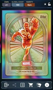 [DIGITAL] Topps Marvel Collect Human Torch Mint Base Gold Epic - Picture 1 of 2