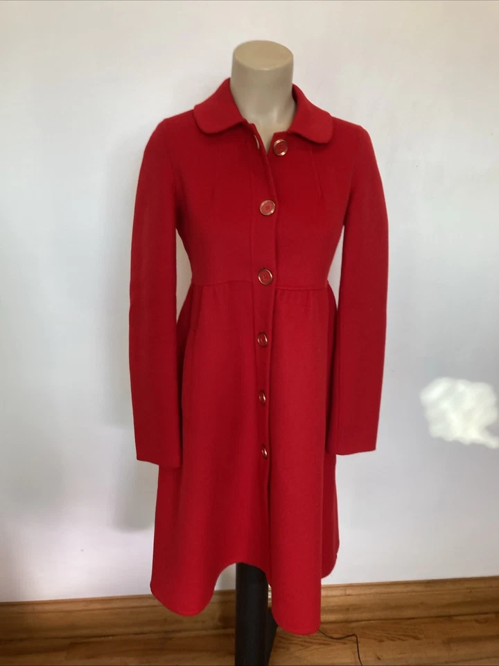 DKNY size 2 red women's wool & cashmere coat - Image 1 of 4
